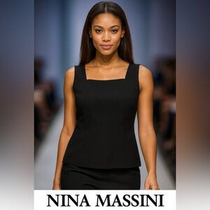 Nina  Massini Classic Black Sleeveless Top